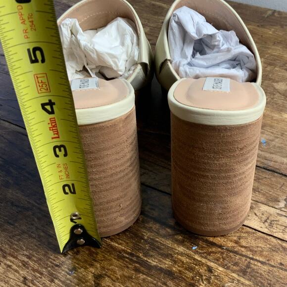 Steve Madden Cream block heel slides size 6.5 - Picture 5 of 7